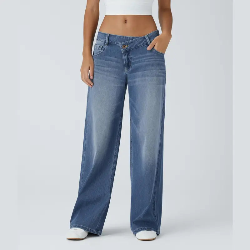 Low Rise Baggy Wide Leg Casual Jeans