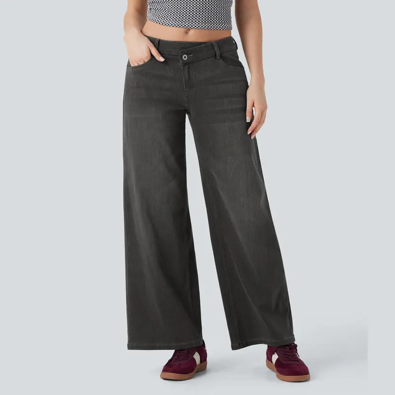 Low Rise Baggy Wide Leg Casual Jeans