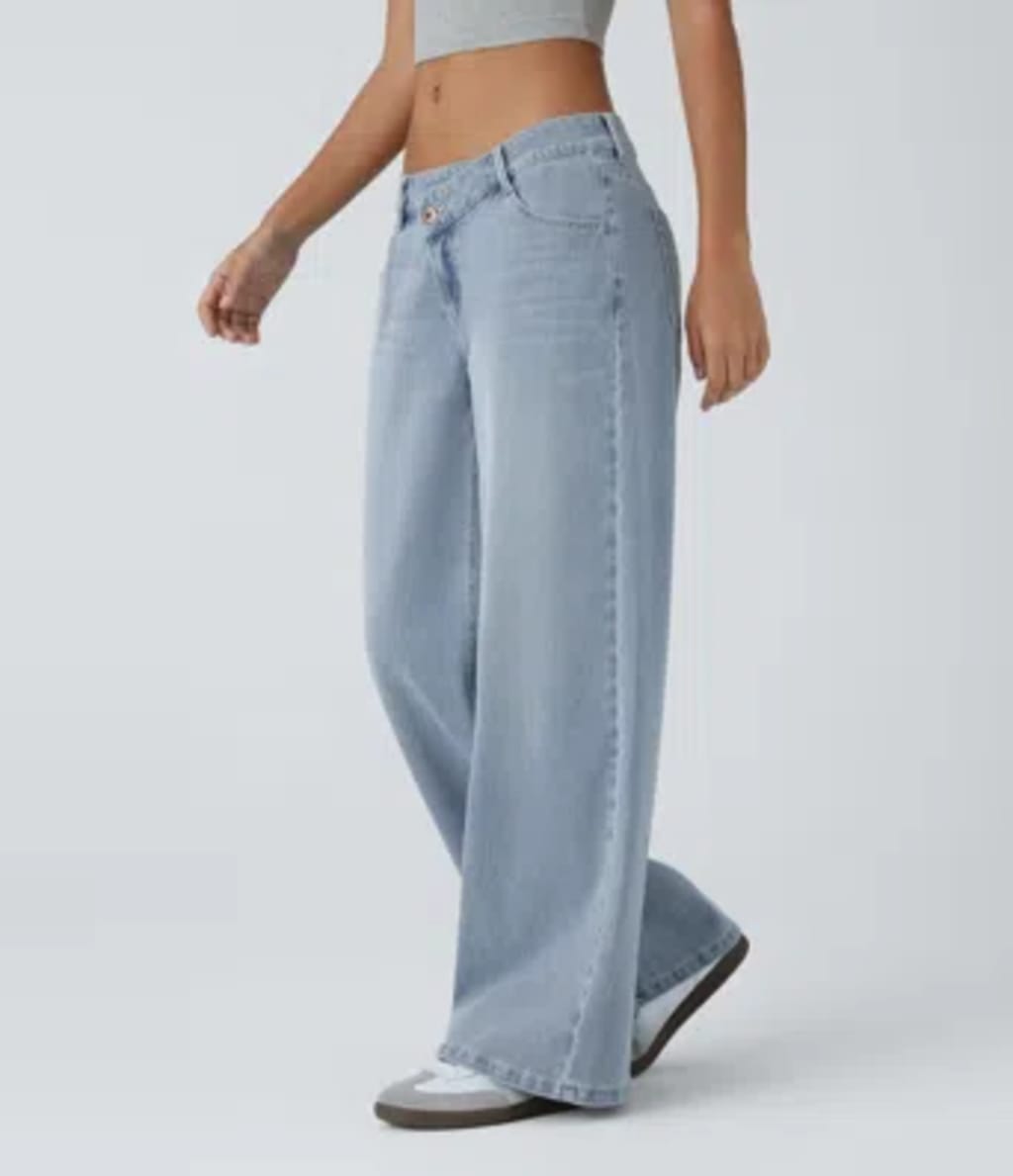 Low Rise Baggy Wide Leg Casual Jeans