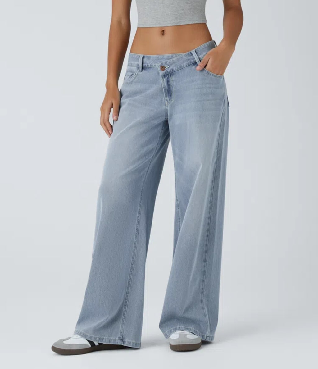 Low Rise Baggy Wide Leg Casual Jeans